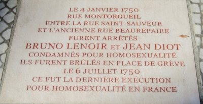 Hommage : Il y a plus de 250 ans, la dernière exécution d'un couple homosexuel à Paris.